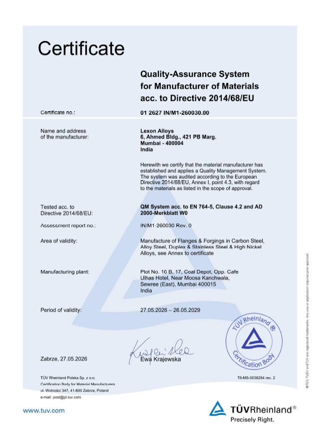 PED Certificate